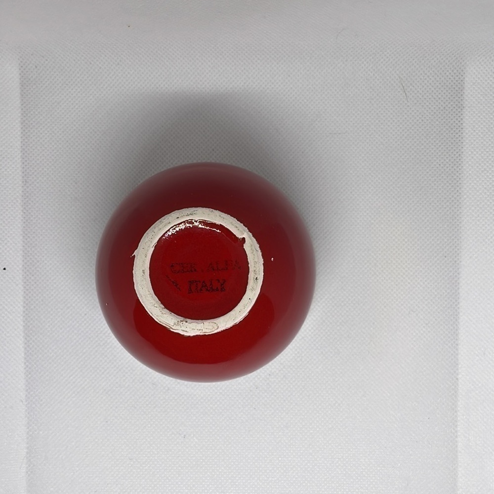 Small Red Mini Italian Pottery Bowl - Picture 3 of 5